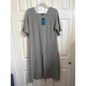 Altai NWT Gray 100% Mongolian Cashmere Soft Knit Midi Dress Medium